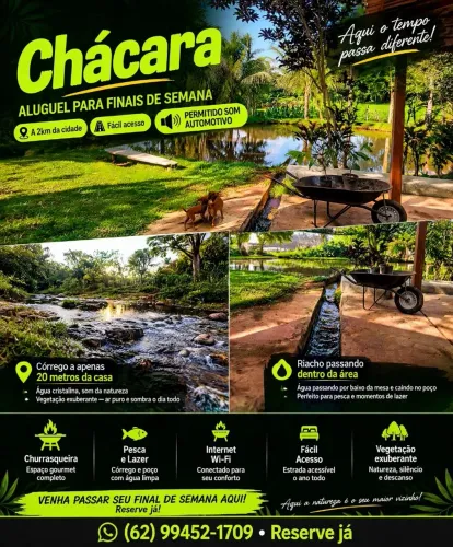 Chácara para festas e aluguel FDS