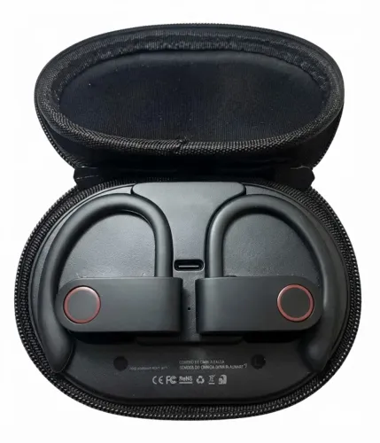 Fone De Ouvido Bluetooth Com Encaixe Anti Queda Preto