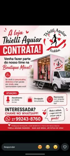 Vaga para vendedora com CNH