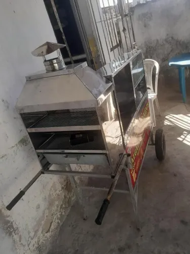 Carrinho de lanche de inox