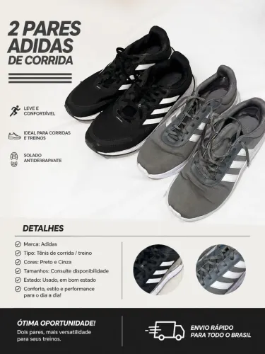 Dois Pares de Tênis Adidas - Tamanho 42