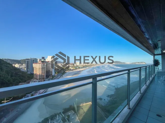 Apartamento frente mar com varanda vista mar e lazer nas Pitangueiras, Guarujá