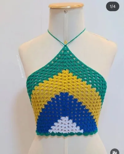Croped brazil crochê *