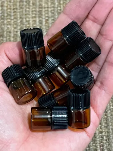 Kit 10 Frascos Vidro âmbar mini 1ml