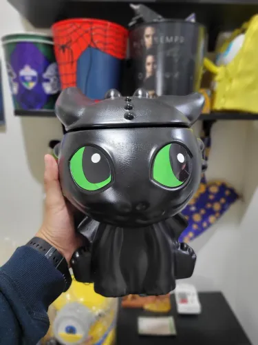 Balde de pipoca 3d banguela como treinar o seu dragão