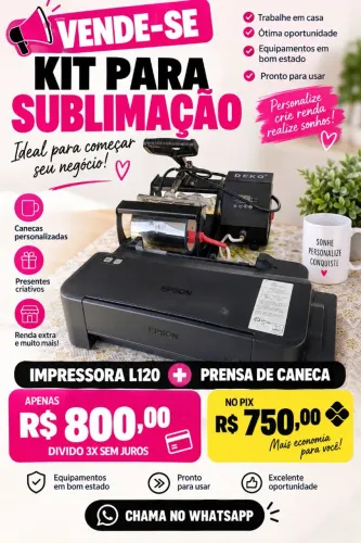 Kit completo para sublimação de canecas