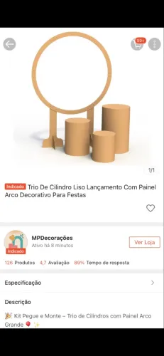 Trio de cilindros com painel decorativo