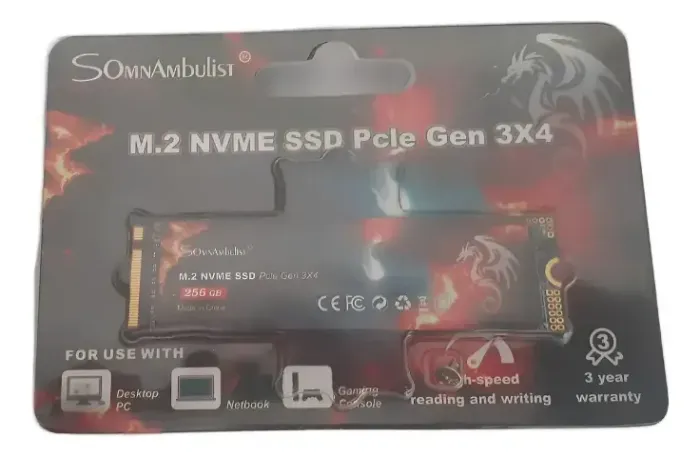 Hd Ssd Somnambulist M.2 Nvme Pcle Gen 3x4 256gb Vermelho