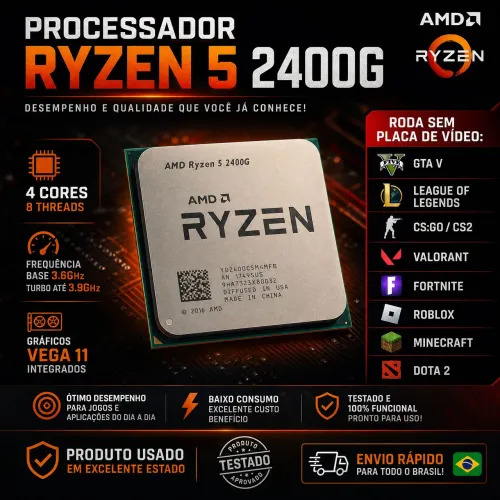 Ryzen 5 2400G - Roda Jogos sem Placa de Vídeo! (Vega 11)