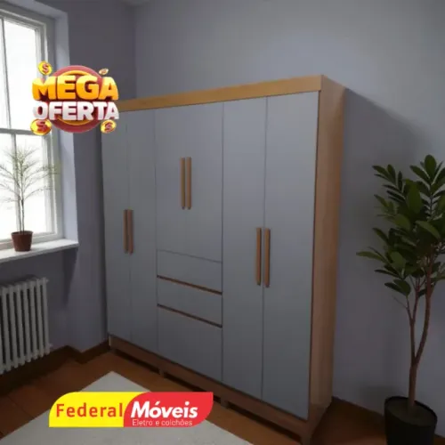 Guarda Roupa Casal 7 Portas 2 Gavetas - Oferta Até Acabarem Os Estoques!