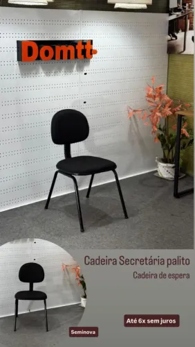 Cadeira fixa de espera Secretaria,Assento e Encosto acolchoado