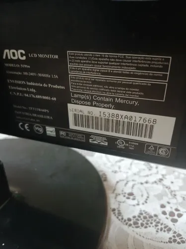 Monitor AOC LCD  para computador 