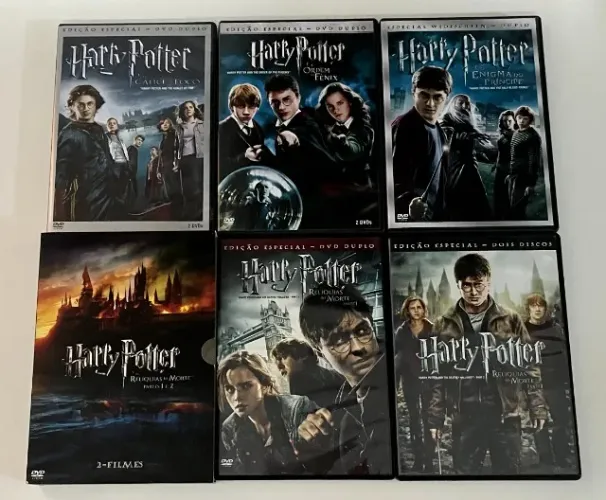 Lote de DVDs Duplos Harry Potter (Filmes 4 a 8)