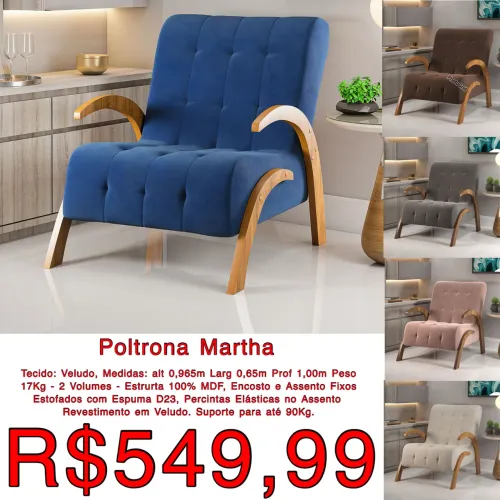 Poltrona Martha Veludo / 5 cores / frete grátis/ pague na entrega 