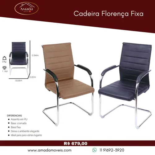Cadeira de escritório Florença , à pronta entrega 