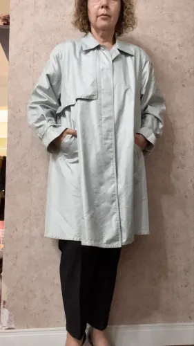 casaco berketex trench coat cinza azulado