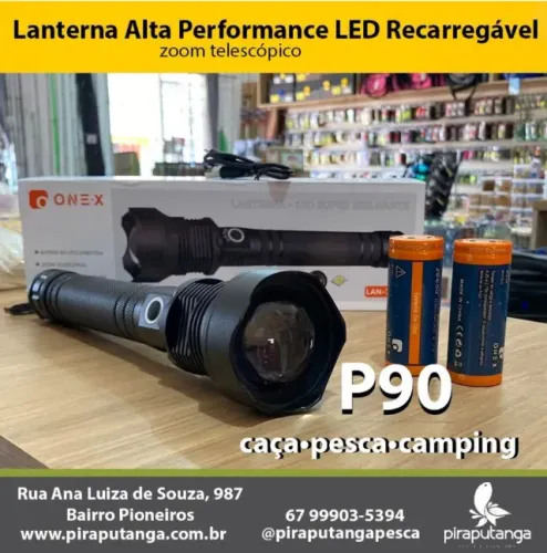 Lanterna Luz SUPER Forte P90 Recarregável USB