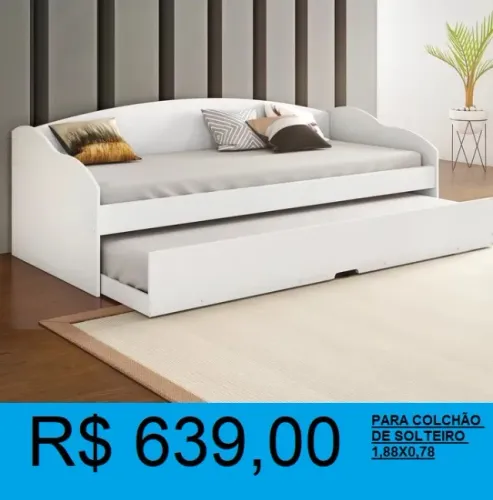 Cama solteiro com auxiliar a pronta entrega