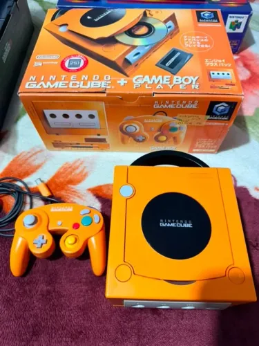 Game cube laranja japonês edição game boy em excelente estado