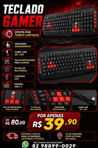 TECLADO GAMER - QUEIMA DE ESTOQUE