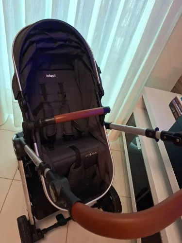 Travel System Romanzo Trio Isofix - Infanti Cor Preto Granizo Chassi Prata