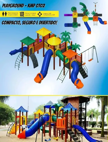 Diversos playgrounds infantis