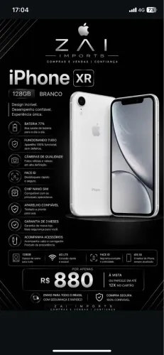 iPhone XR 128gb impecável