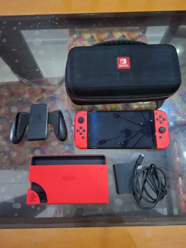 Nintendo Switch Oled Mário Red com Mário galaxy 1 e 2