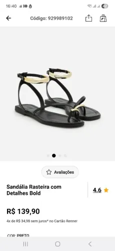 Sandália rasteirinha