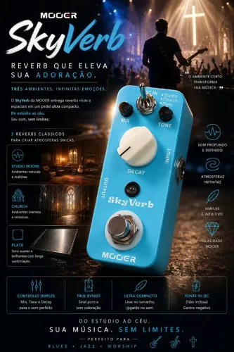 Mooer SkyVerb Reverb - Estado de Novo com Caixa