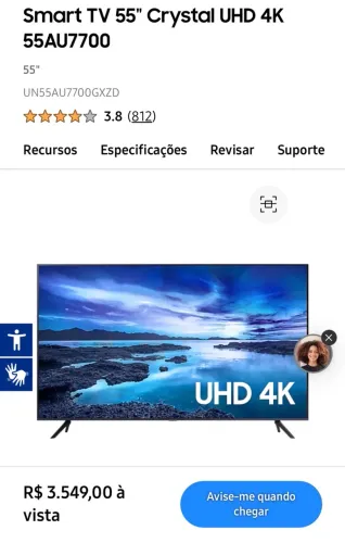 Tv Samsung smart 4k 55 Pol
