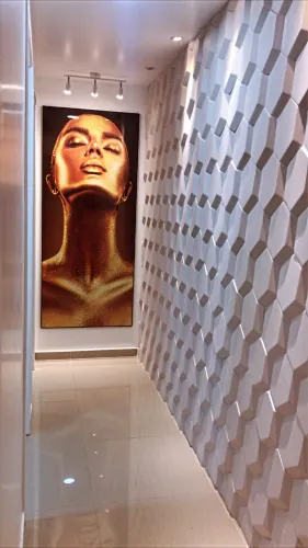 Quadro Decorativo Feminino Dourado - Arte Moderna Luxo | Grande Formato
