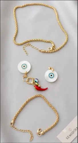 Colar e pulseira semijoia