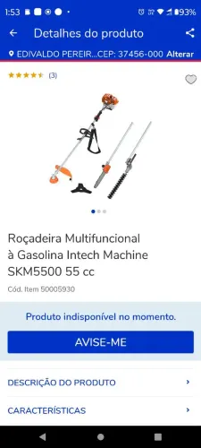 Roçadeira Nova sem usso