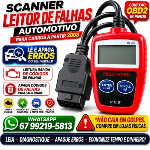 Scanner Rasther Automotivo NOVO Leitor e Apagador de Erros. Cod:048