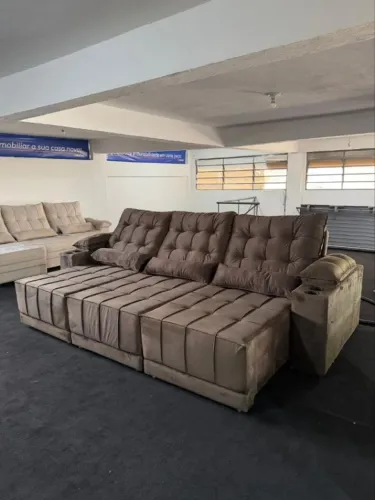 Sofá Heitor Retrátil e Reclinável 2,90m Espuma D33 Entregamos Novo