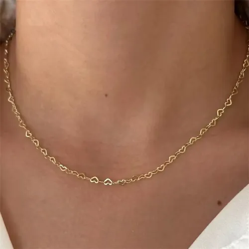Colar Corrente Coração Delicado - Prata 925 Banhado a Ouro 18K