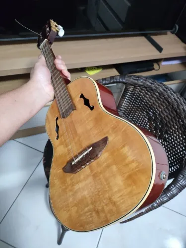 Cavaquinho marques semi acústico elétrico edição especial + capa protetora