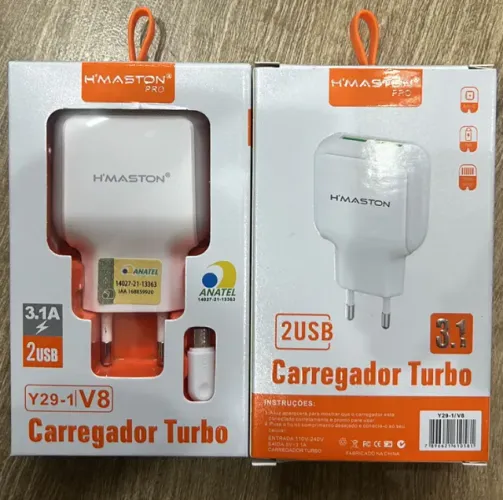 Carregador Rápido V8 Com 2 Entradas USB - R$ 34,99
