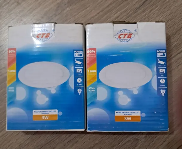 Kit com 2 plafon embutido CTB 6000k 3w