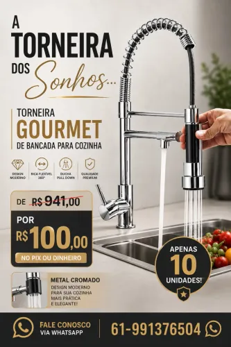 TORNEIRA DE COZINHA DOS SONHOS