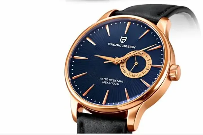 Relógio Pagani Design PD-1654 novo ouro rosé e preto