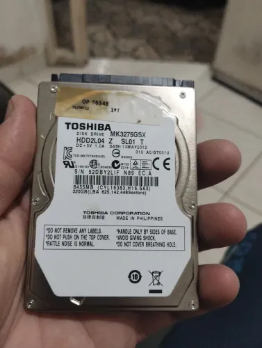 HD toshiba 320gb p notebook