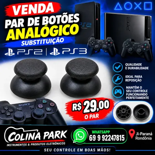 Par de Botões Controle PlayStation PS2 