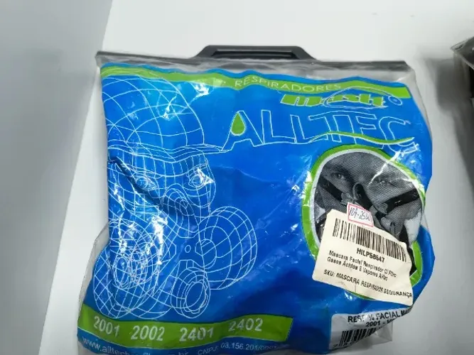 LT101 Mascara Facial Respirador C/Filtro Gases Acidos E Vapores Alltec