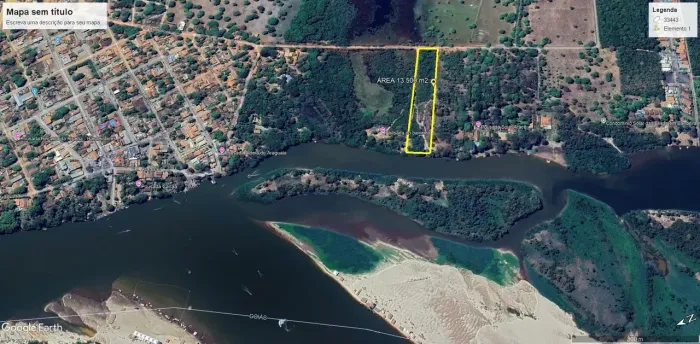 Área de Lazer e pesca com 13.500 m2 Margem do Rio Araguaia em Bandeirante - Nova Crixas-go