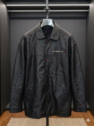 JAQUETA DE COURO MASCULINA ELLUS INDUSTTRY CO XL
