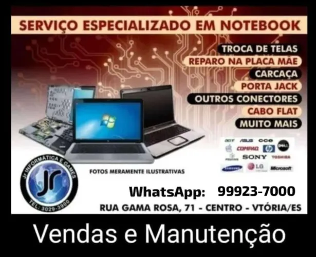 Vendas e troca de peças para Notebooks