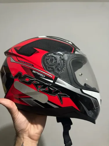 Capacete Norisk Razor Speedmax Vermelho/Preto - Tam. 58