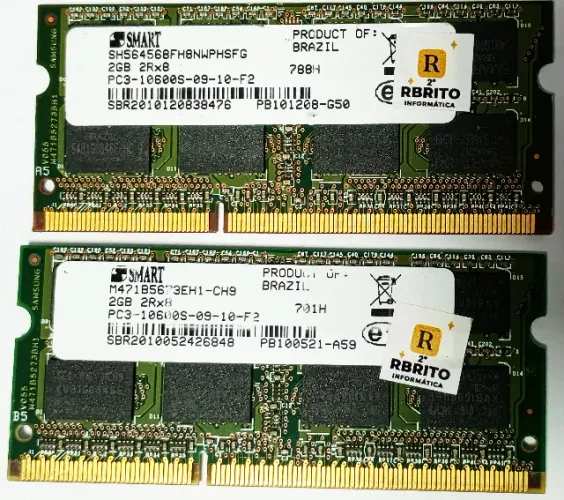 Kit DDR3 4GB 2x2GB Smart original HP Usadas testadas funcionando